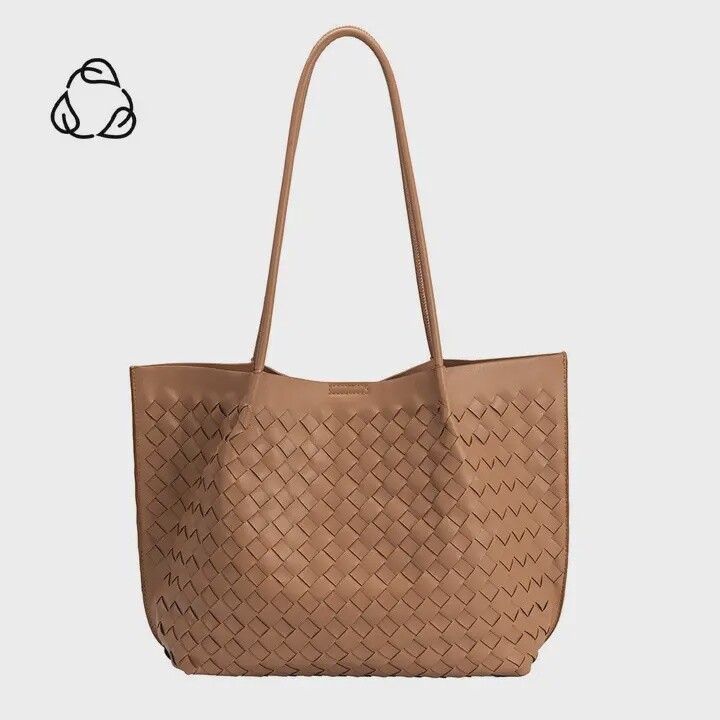 Victoria Recycled Vegan Leather Tote Bag Tan