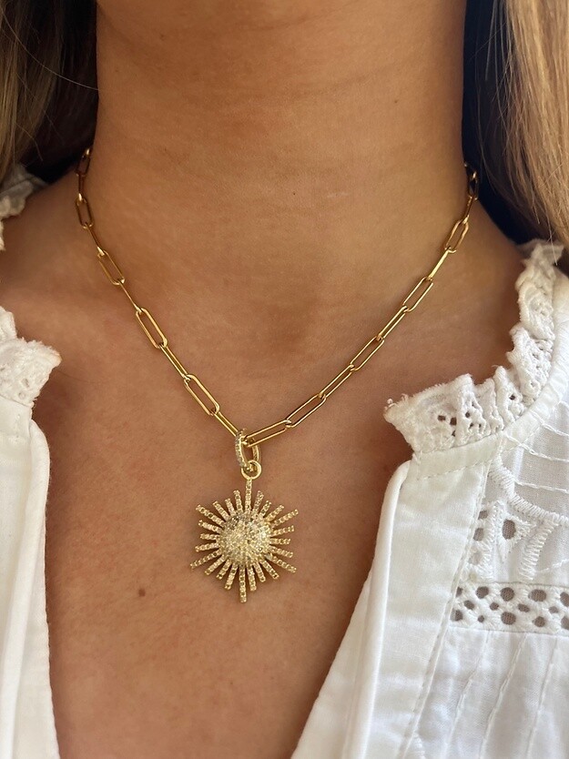 Sunburst Pave Diamond Charm