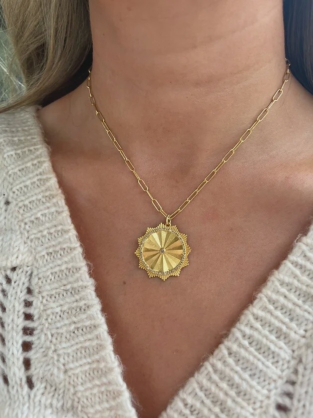 Pave Diamond Vermeil Disc Charm (VP1)