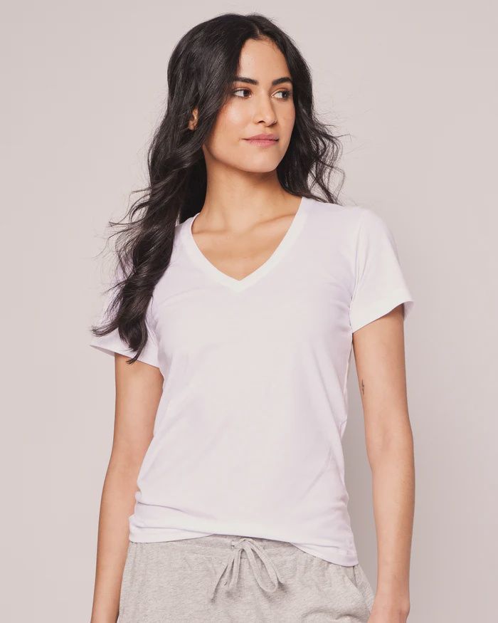 Pima White Short Sleeve Top
