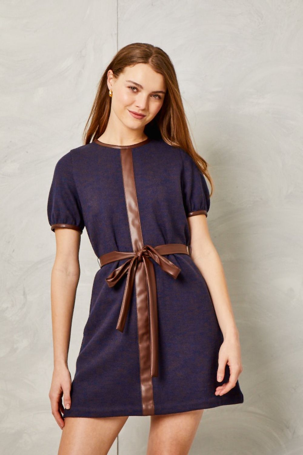Abigail Dress Knit Tweed Navy