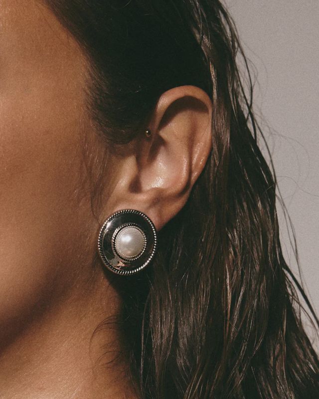 Pearl Statement Studs | Silver