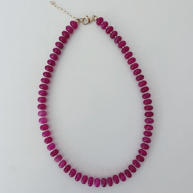 Cable Fuchsia Beaded Necklace (FF1)