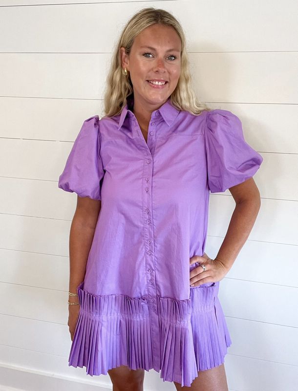 Pleated Hem Sleeveless Dress