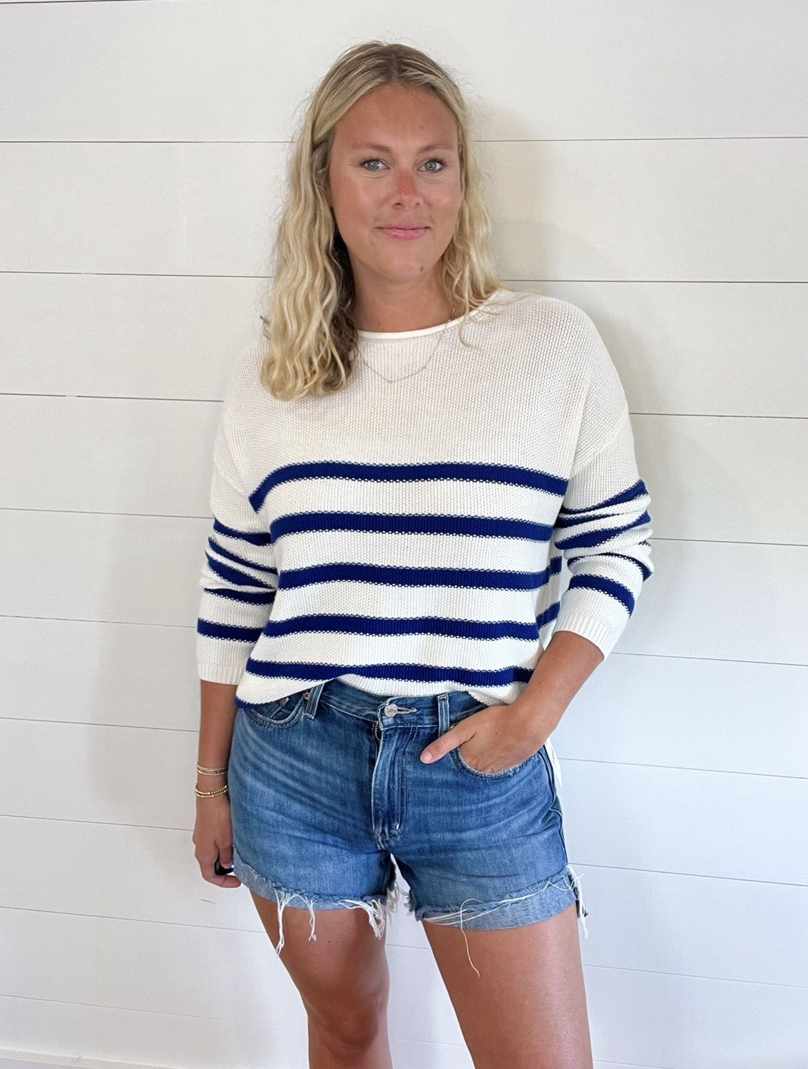 Rosie Sweater Royal Blue Stripes