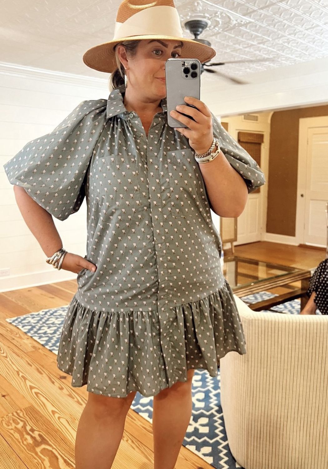 Floral Drop Waist Shirt Dress