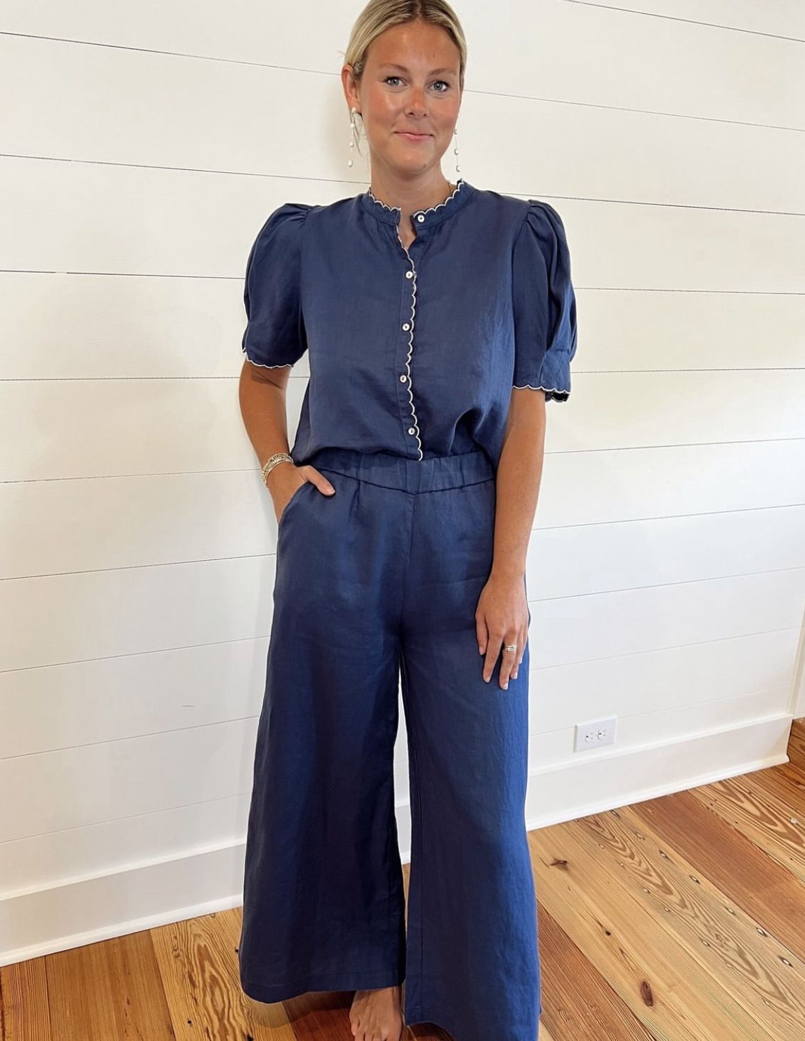 Cape Linen Pants Deep Blue