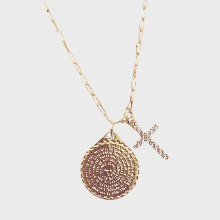 Lord&#39;s Prayer Medallion Chain with Cross