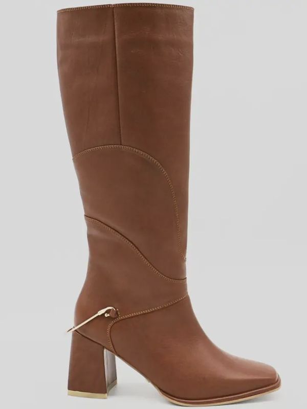 Tessa Knee High Boot in Tan Cognac