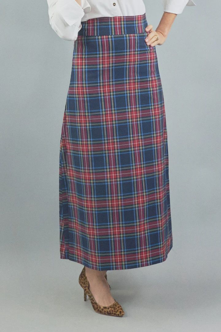 Sanibel Skirt Navy plaid