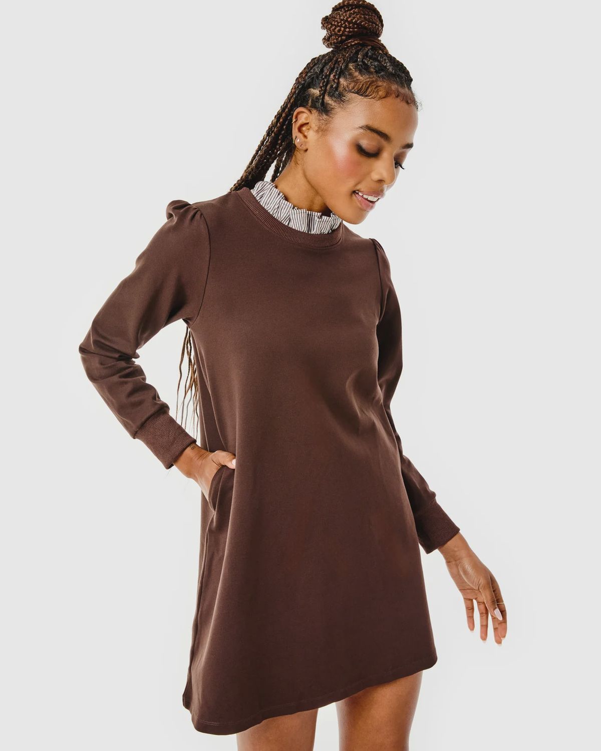 Hutton Dress in Chocolate, Size: XS