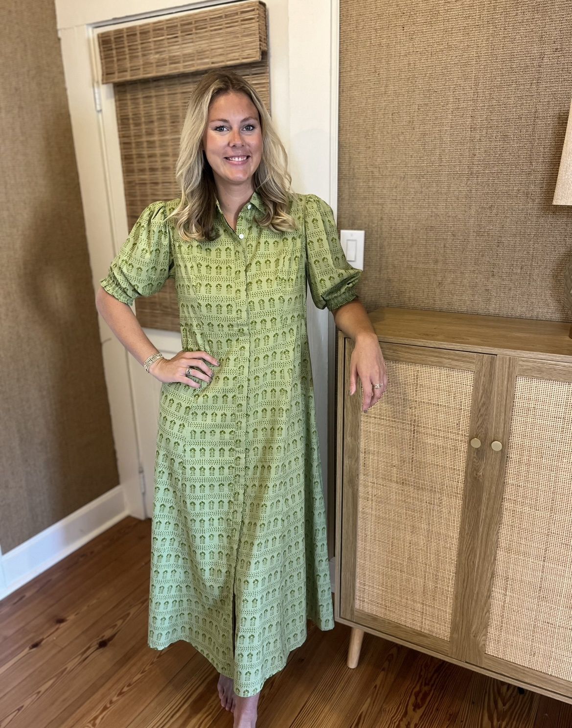 Rosie Shirtdress in Light Mossy, Size: XS