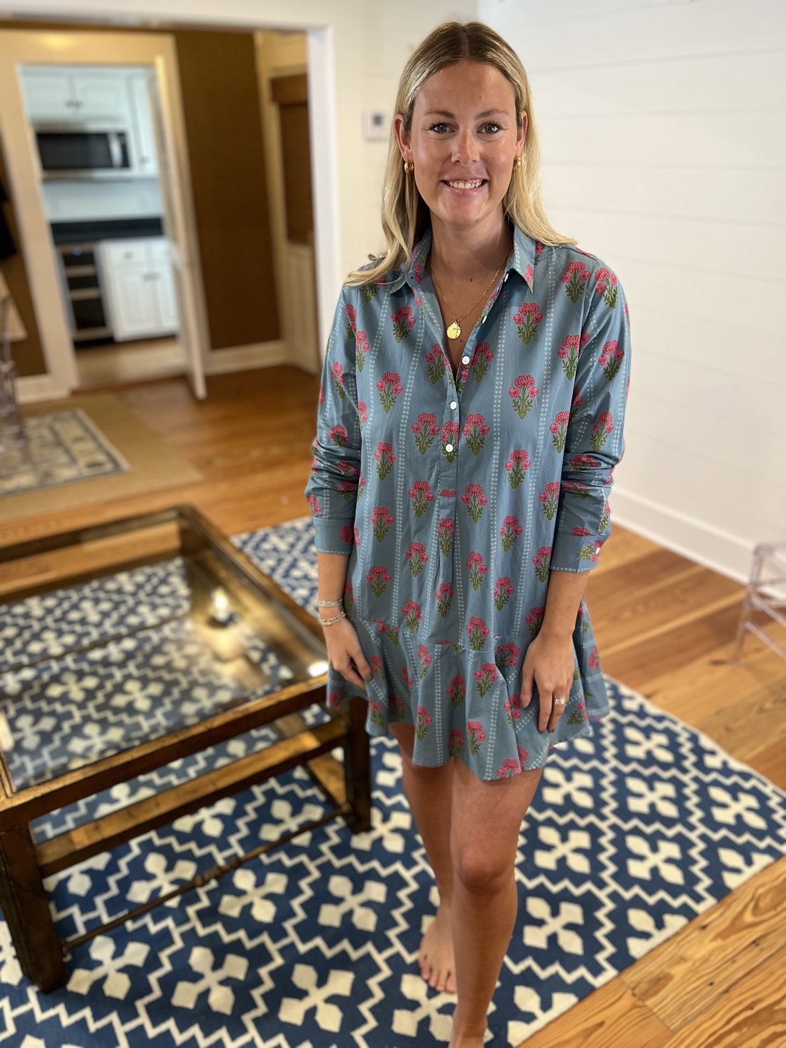 Polly Dress in Bouquet Stripes