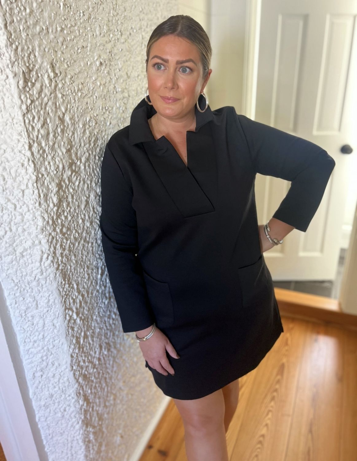 Shift Mini Dress in Black