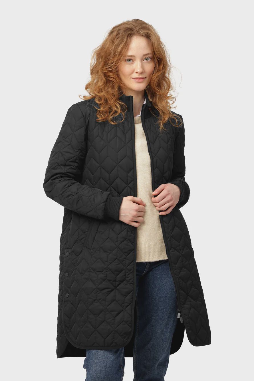 Padded Quilt Coat in Black, Size: 36