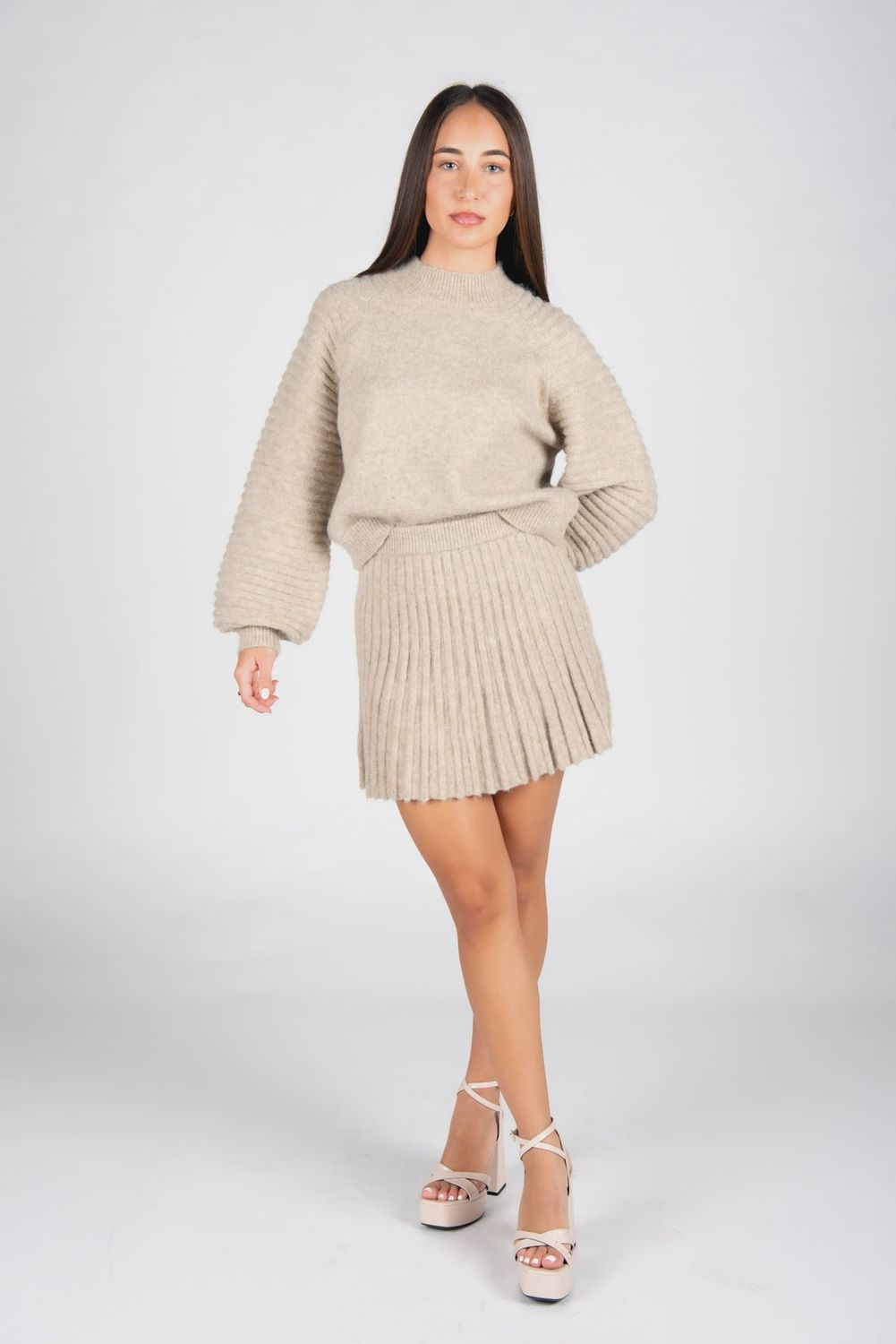 Kat Sweater Set in Heathered Oat