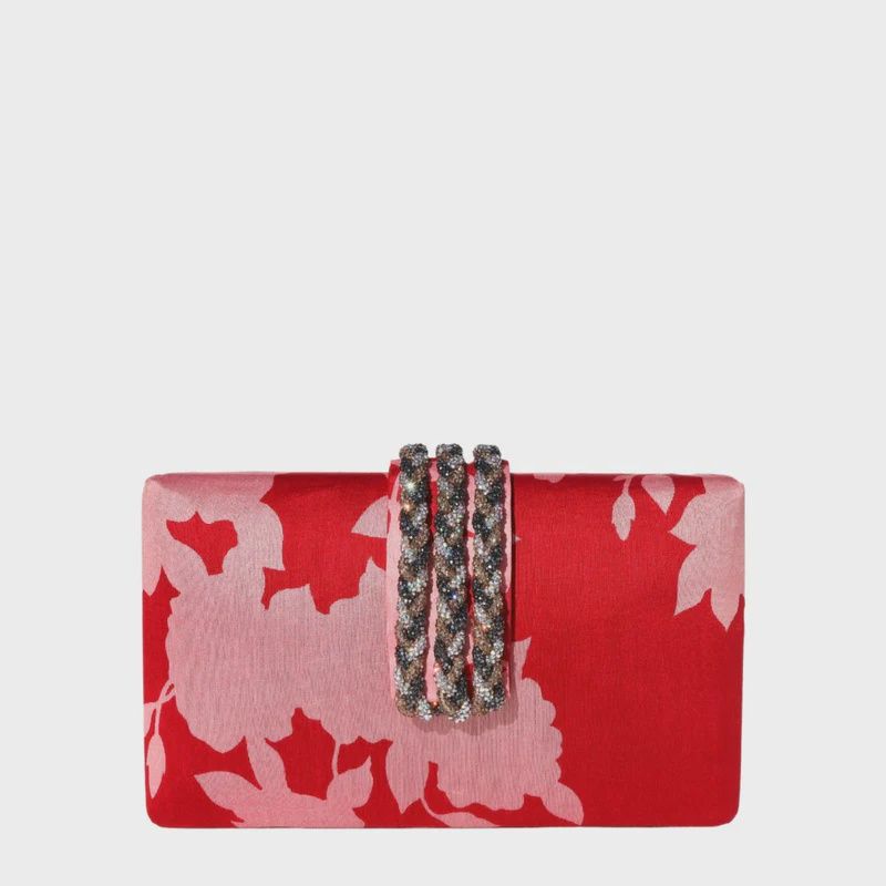 Spring Bloom Braided Fringe Clutch