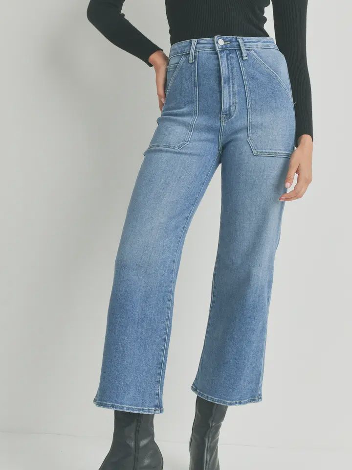 High Rise Cargo Jean, Size: 26