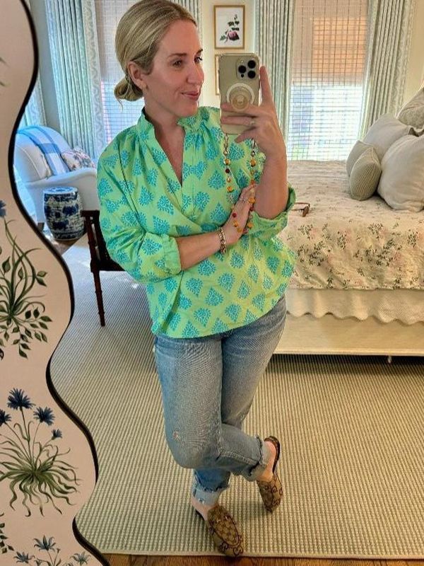 Jane Top in Floral Block