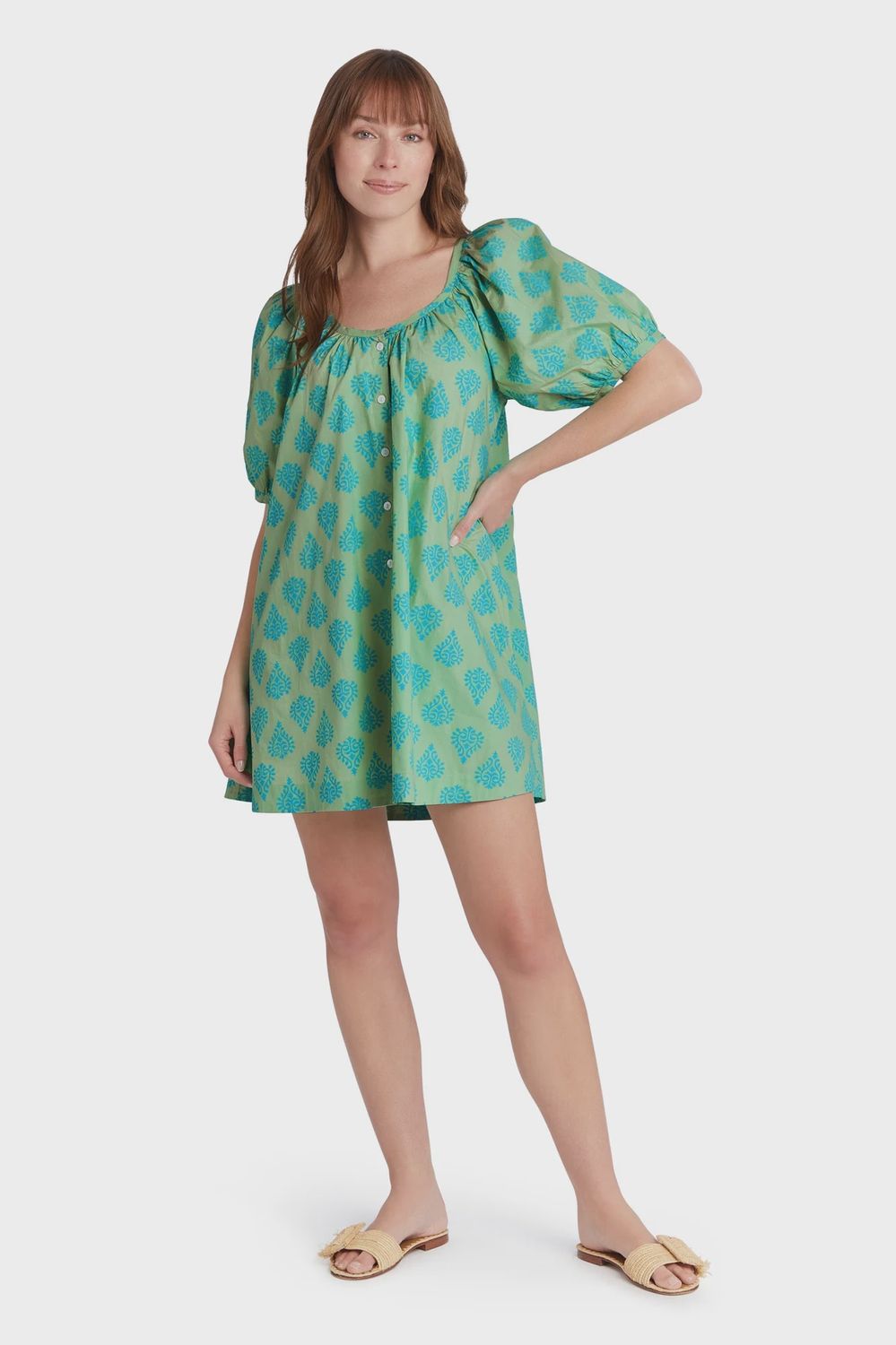 Day Dress in Floral Block