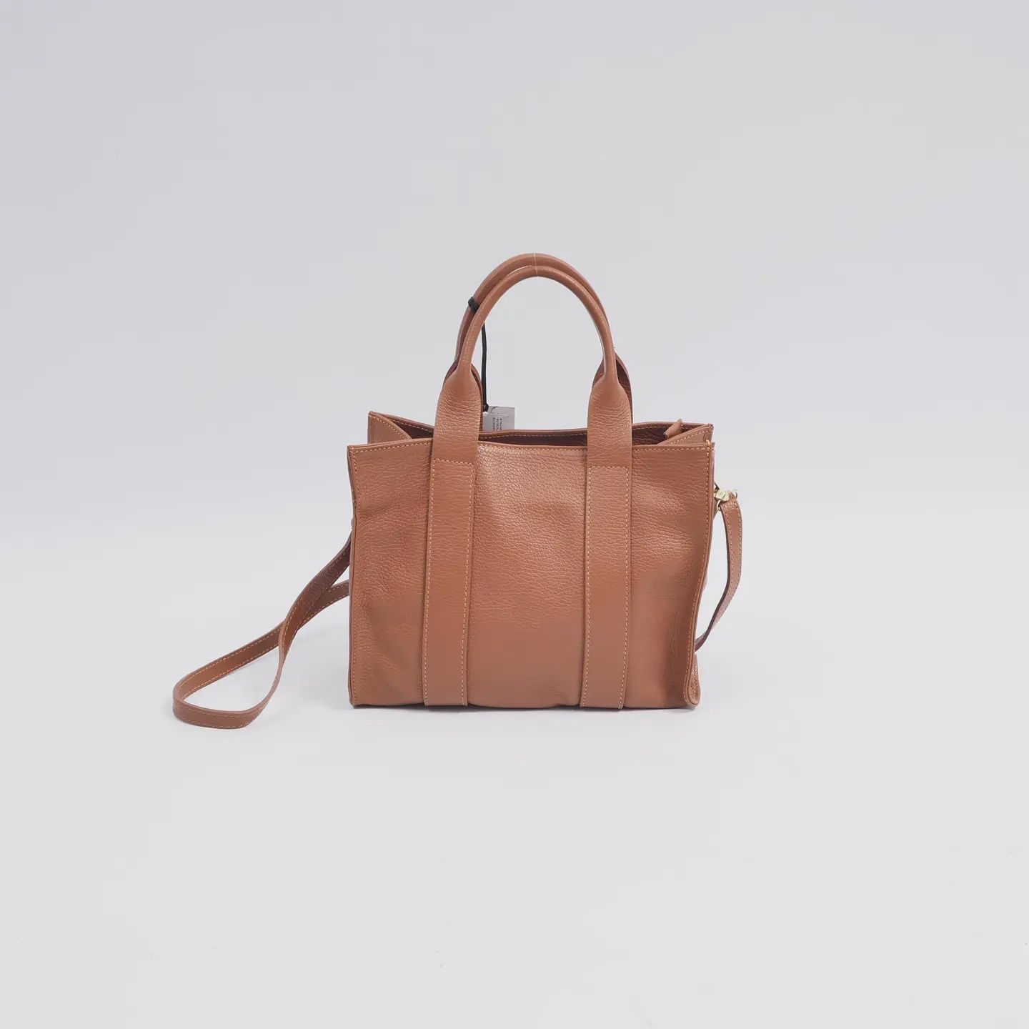 Small Leather Handbag, Colour: Camel