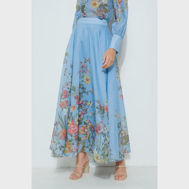 Floral Flared Maxi Skirt