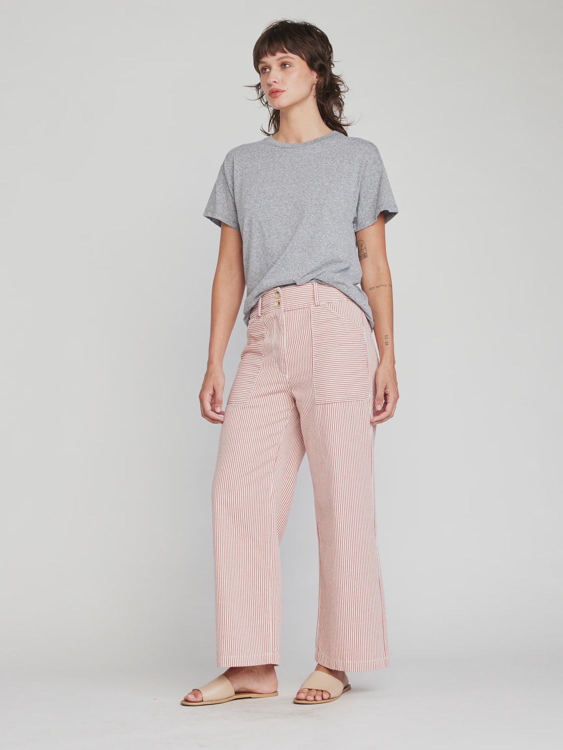 Aria Pant in Red Stripes