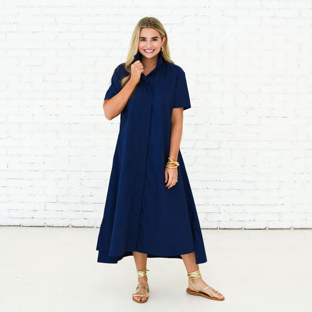 Millie Dress Long in Navy, Size: One Size