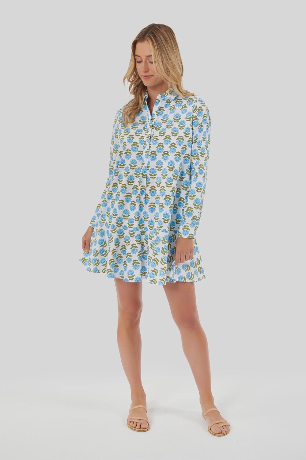 Polly Dress in Liv Blue Motif, Size: XS