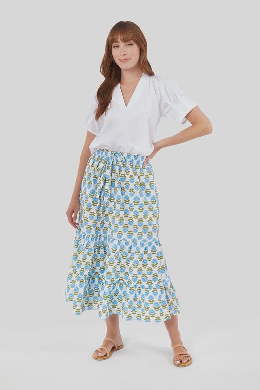 Market Skirt in Liv Blue Motif