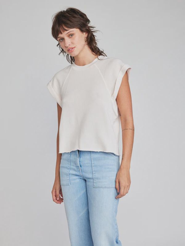 Wesley Sweatshirt Top in Crema