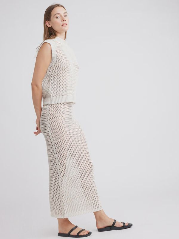 Dade Crop Sweater in Milk