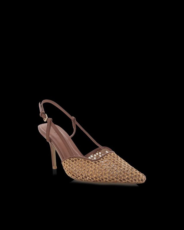 Kameron Heel in Tan Raffia