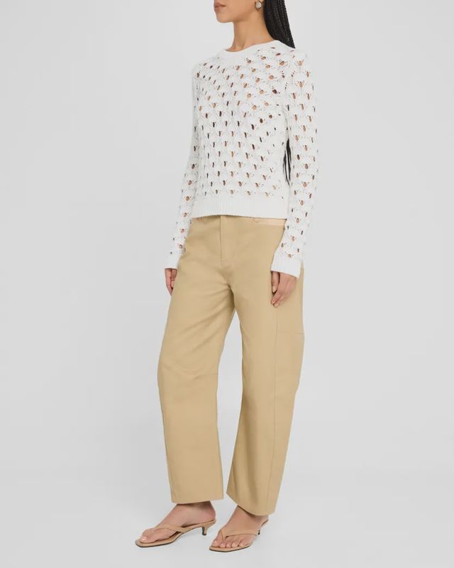 Texture Stitch Crew in Bleach White
