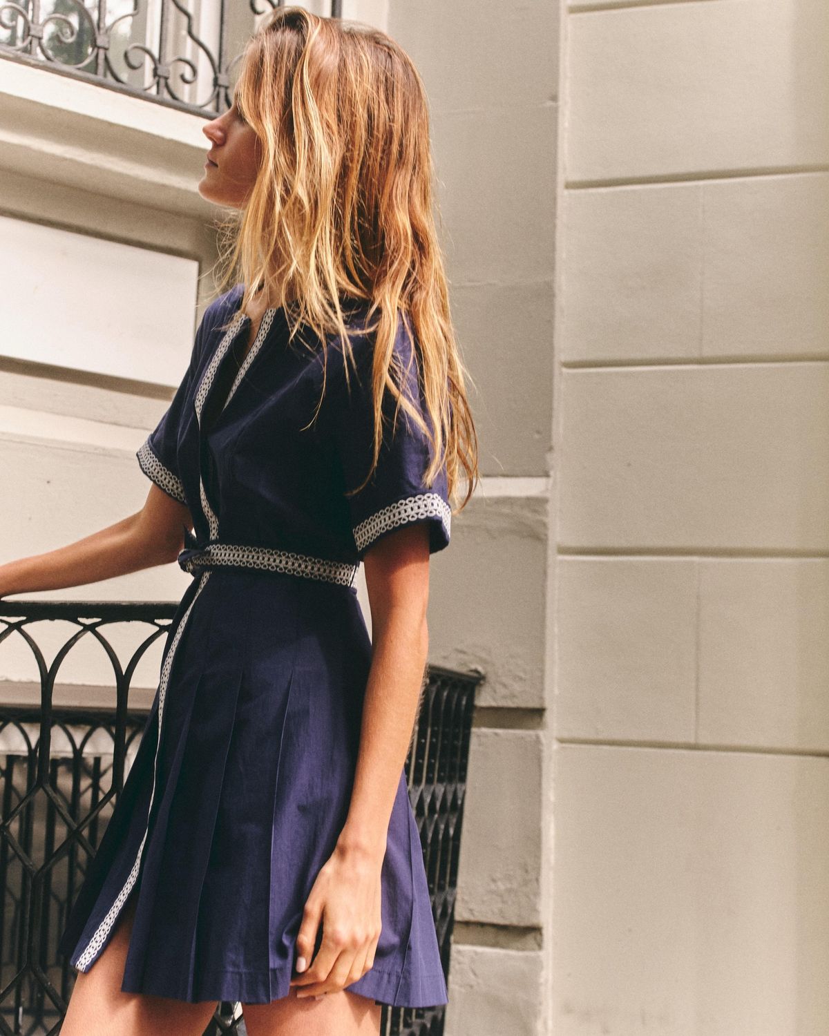 Hadley Romper in Midnight Blue