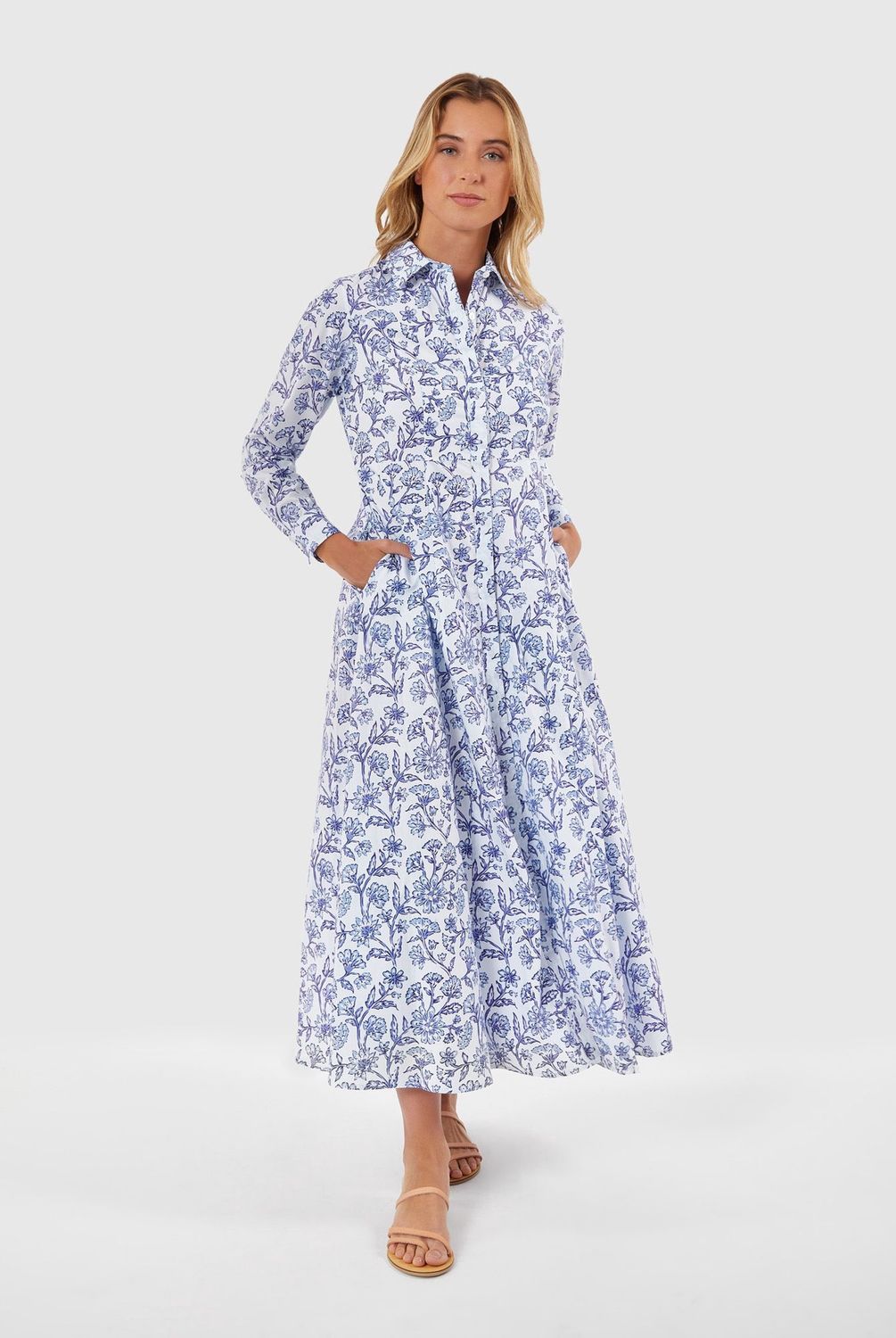 Classic Shirtdress in Jacobean Floral, Size: XS