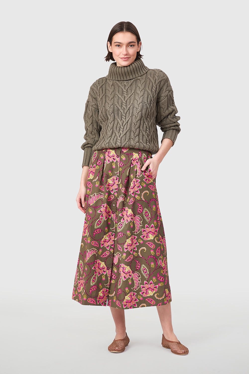 Scout Skirt in Raspberry Garden, Size: XS