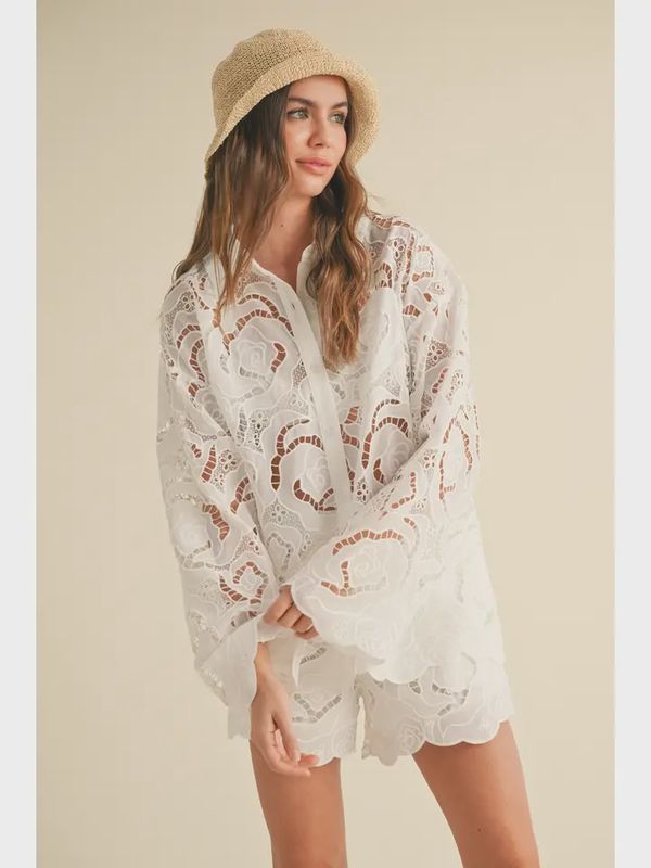 Floral Eyelet Blouse