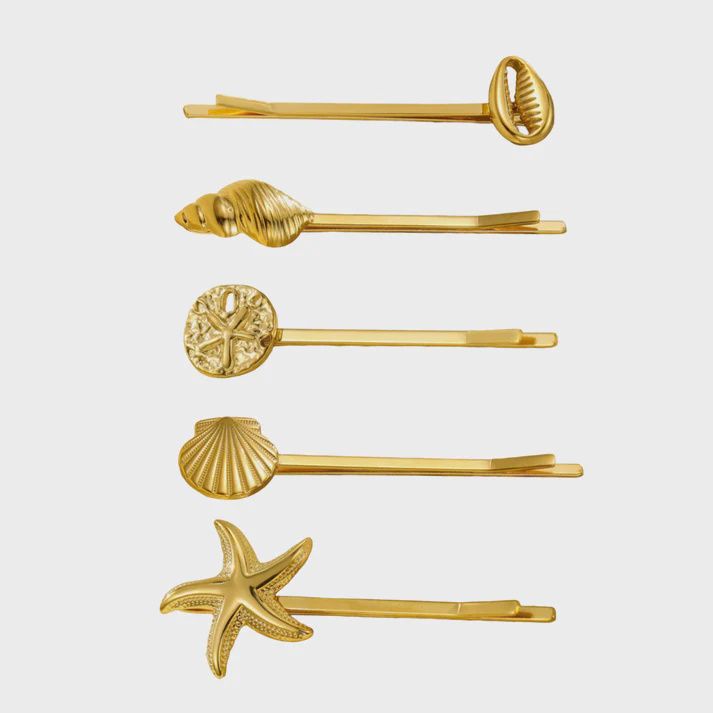 Resort Hairpins Gold Shell Collection