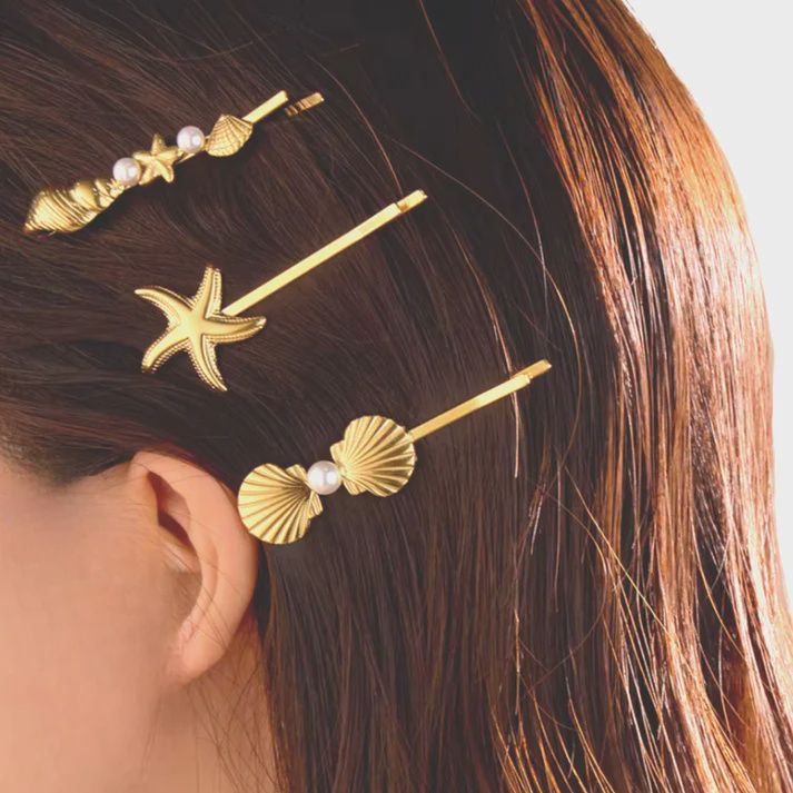 Resort Hairpins Gold Shell Collection