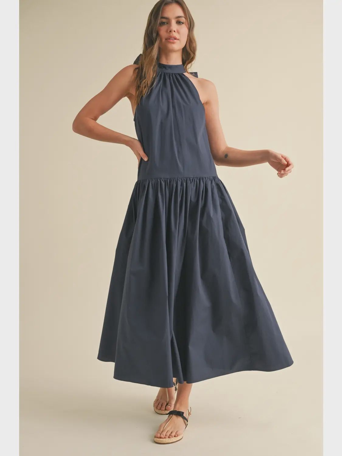 Sleeveless Dress with Tie Back, Size: Small