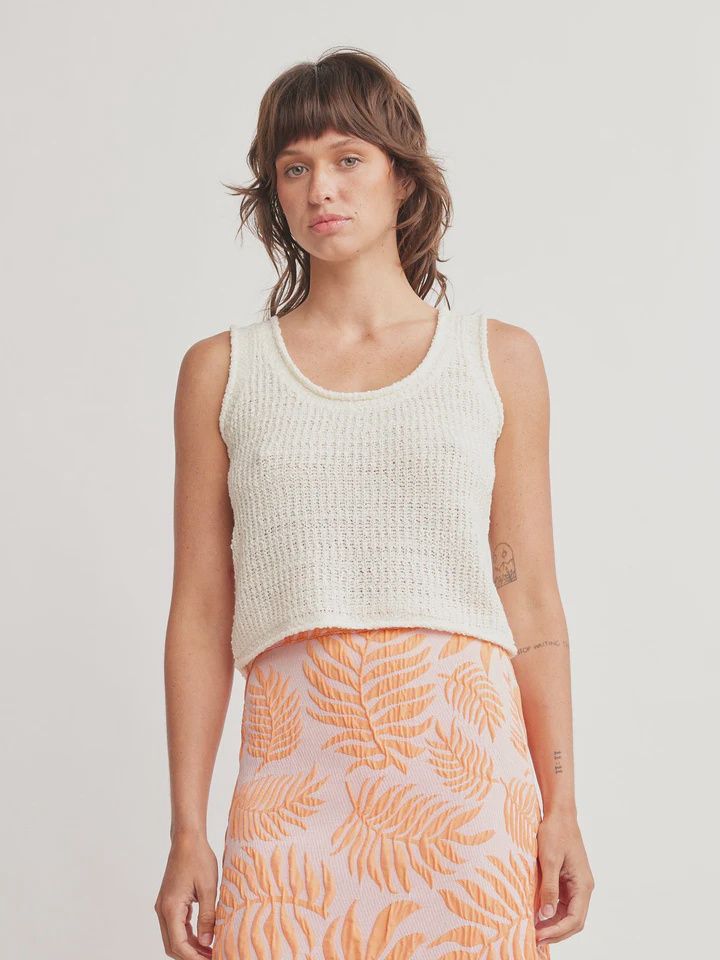 Miles Tank Sweater in Cream