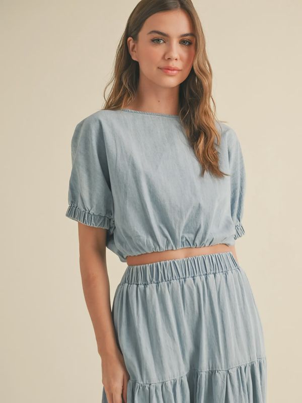 Balloon Denim Top