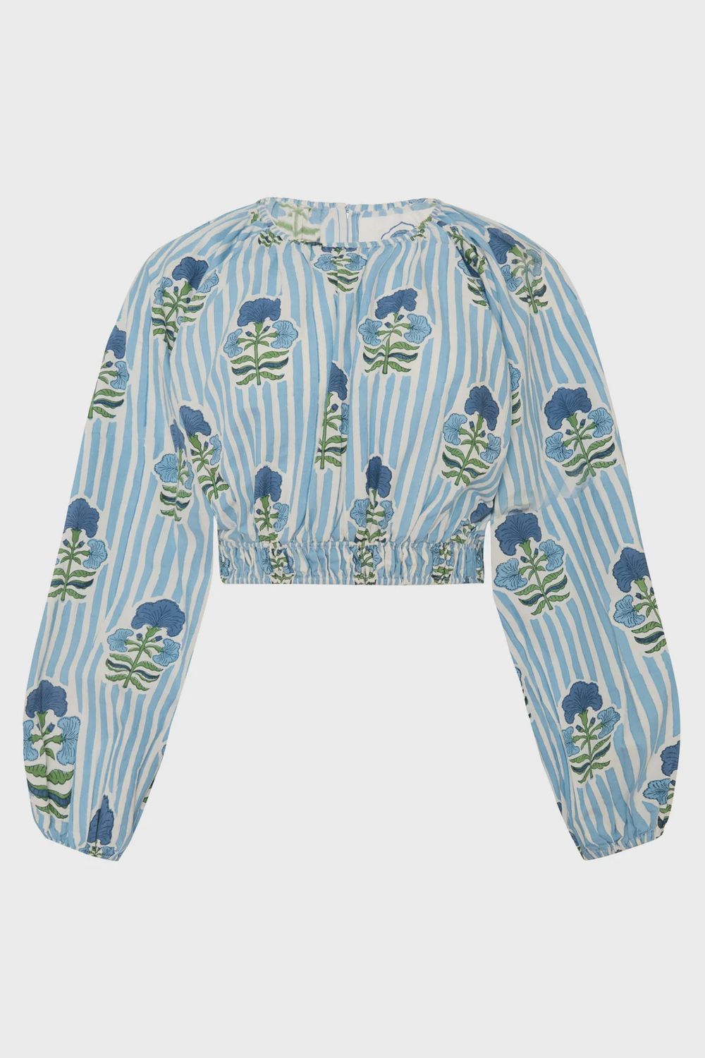 Newport Top, Color: Blue Green Flower, Size: XS/S