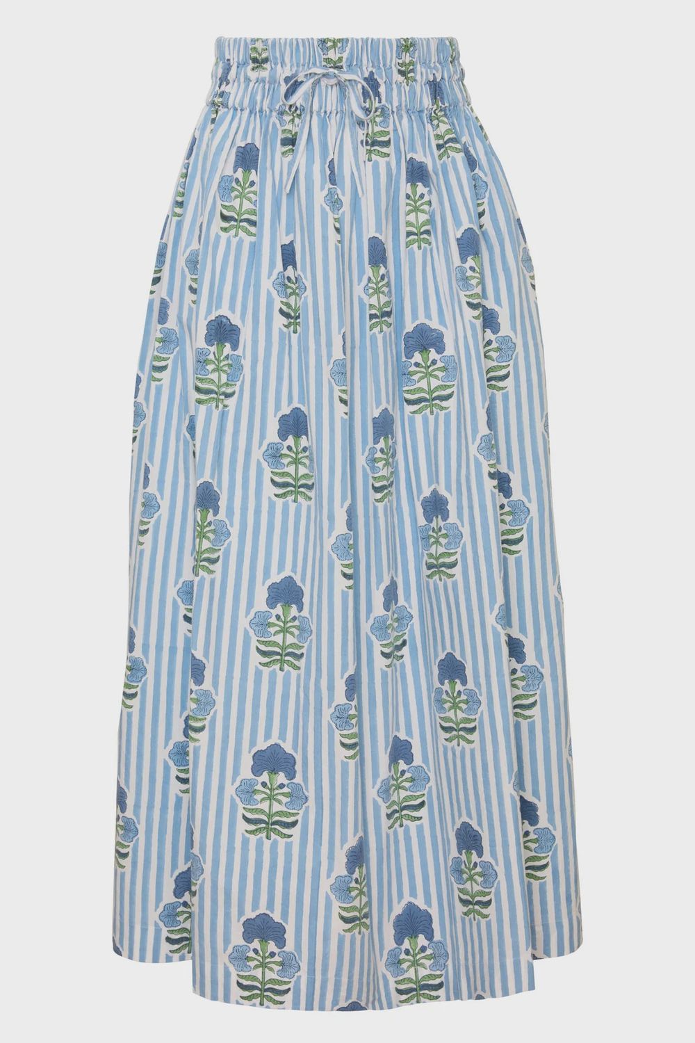 Newport Skirt, Color: Blue Green Flower, Size: Small