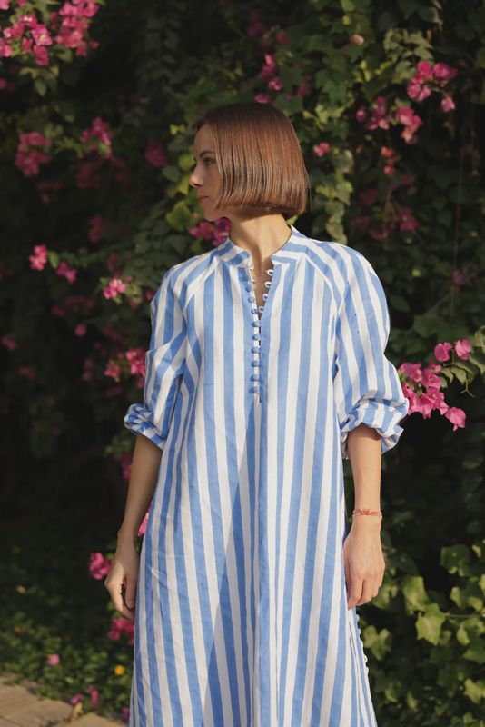 Positano Kaftan Blue Stripes