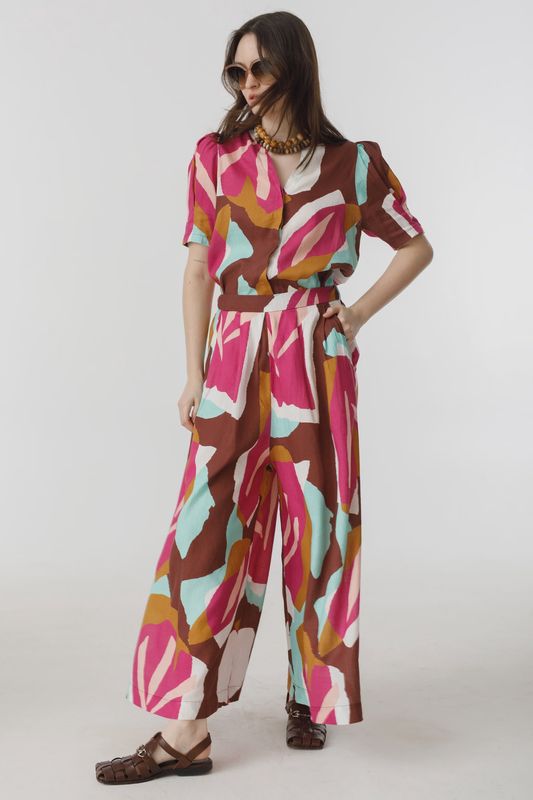 Sabi Linen Pants in Candela Print