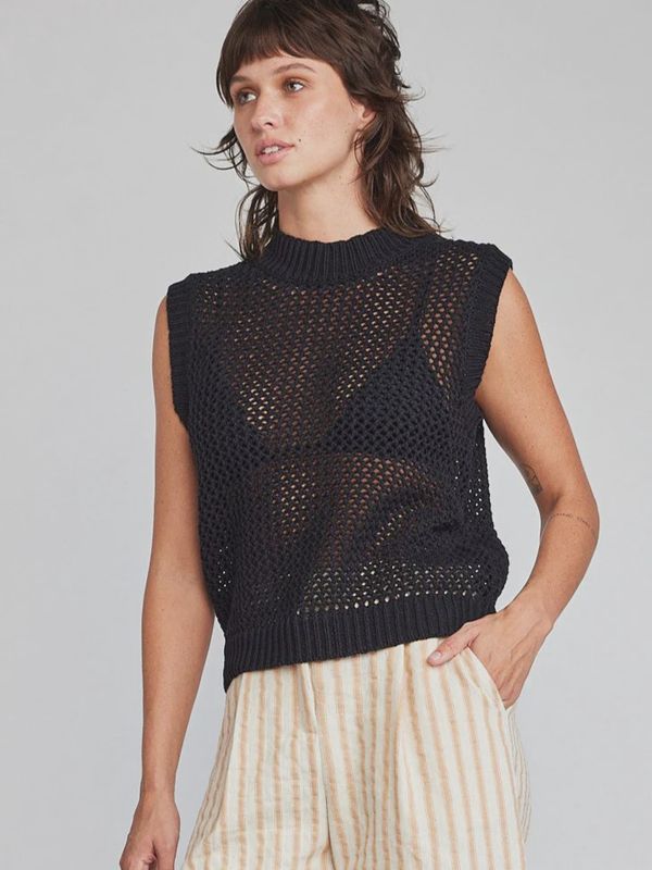 Dade Crop Sweater in Black