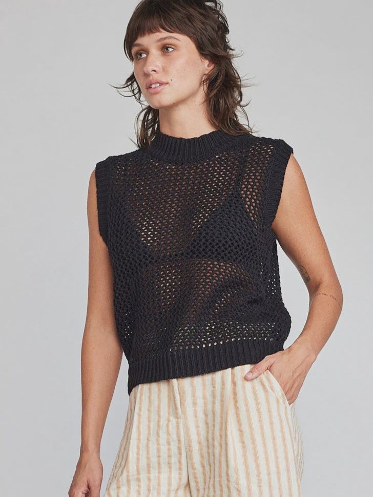 Dade Crop Sweater in Black, Size: XS
