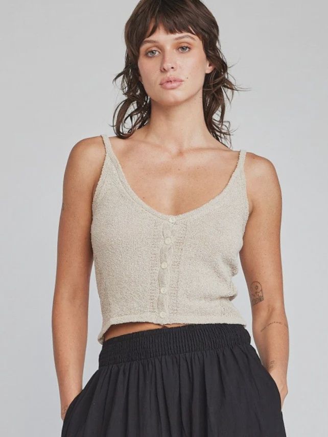 Kaelie Button Tank Sweater, Size: XS